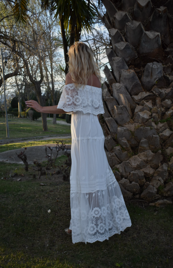 VESTIDO IBICENCO (blanco o beige) - Imagen 4